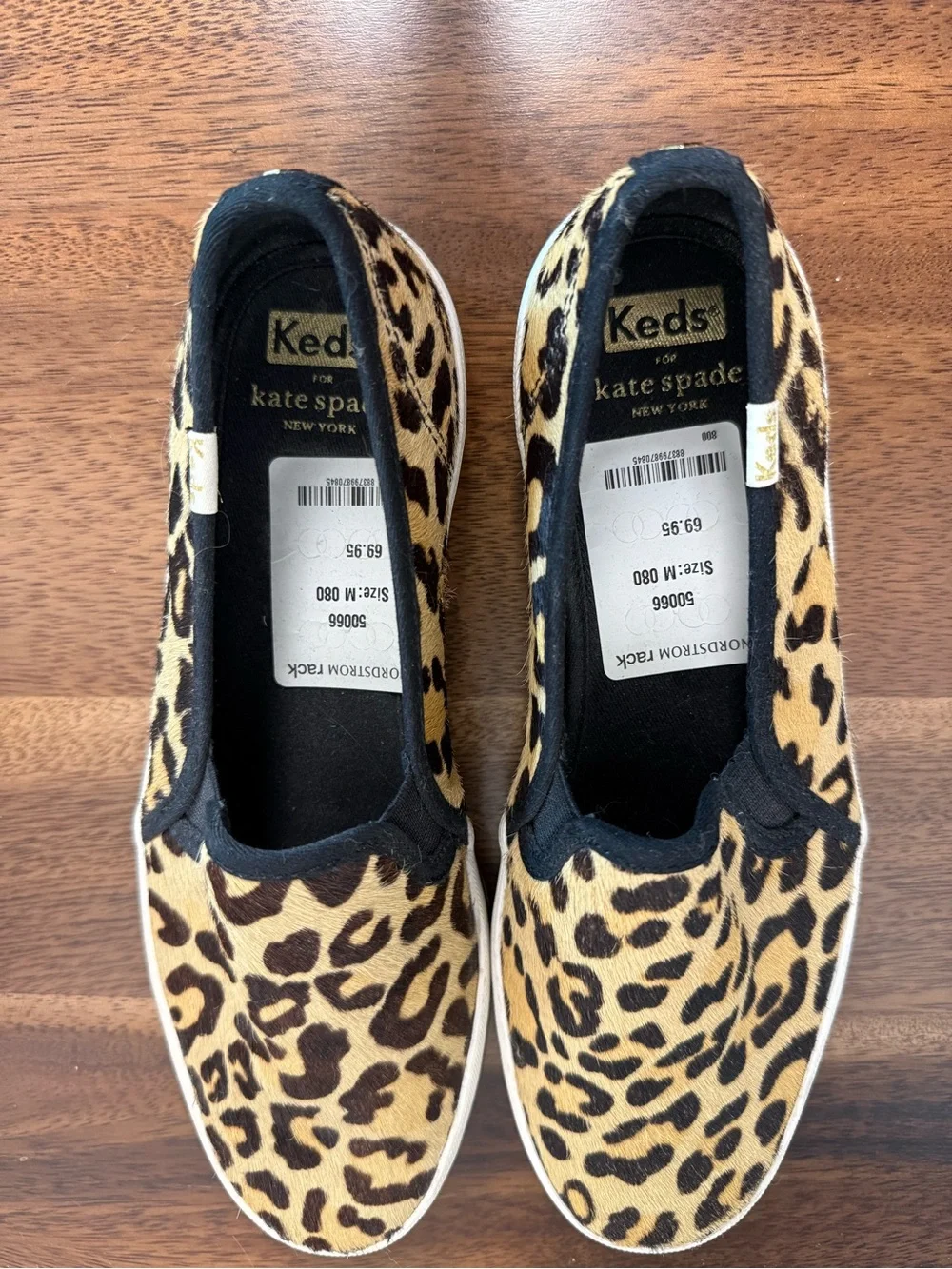 Keds x Kate Spade Leopard Print Calf Hair Slip On Sneakers Women’s Size 8